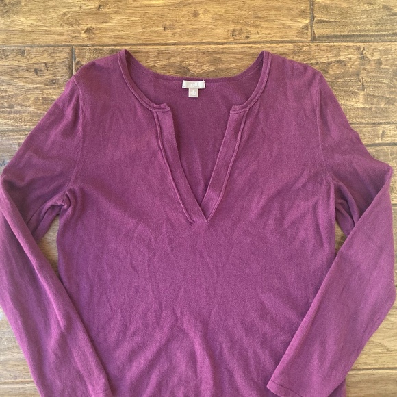J.Jill Sweater Pullover V Neck Women's Medium Cotton Cashmere - Picture 3 of 9